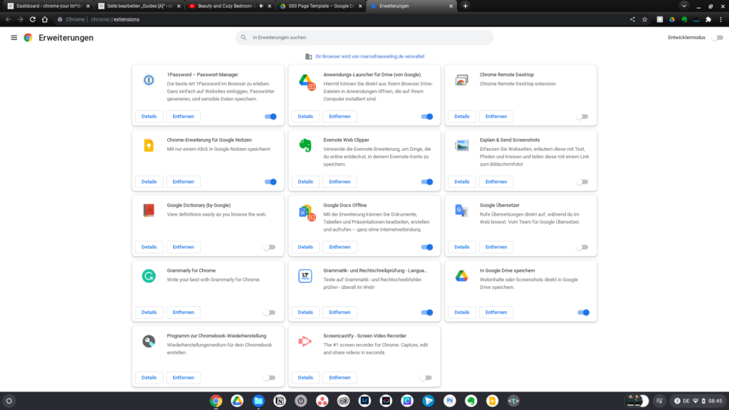 Chrome Erweiterungen unter Chrome OS | Bild: cyldx.de