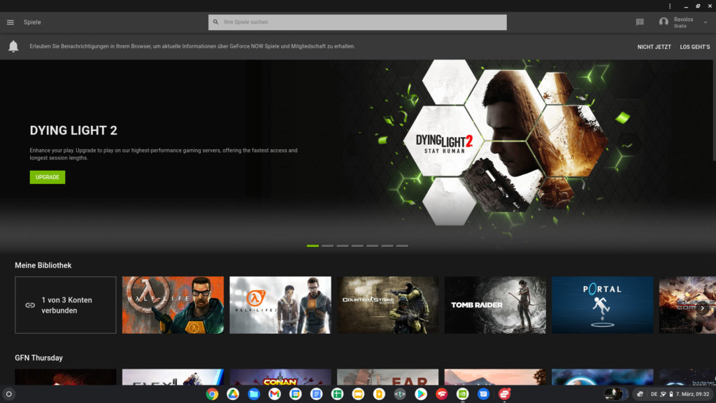Nvidia Geforce Now Spiele-Streaming unter Chrome OS | Bild: cyldx.de