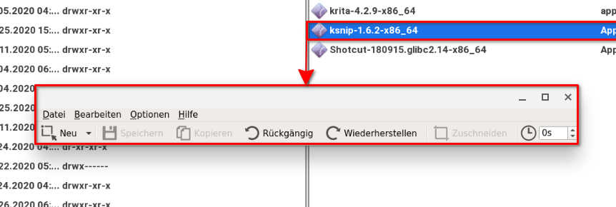 Eine AppImage-Datei im DoubleCommander starten | Bild: cyldx.de